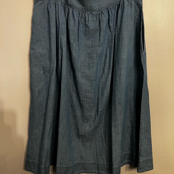 Talbots Light‎ Wash Button Front Denim Skirt Size 12 - Picture 3 of 4